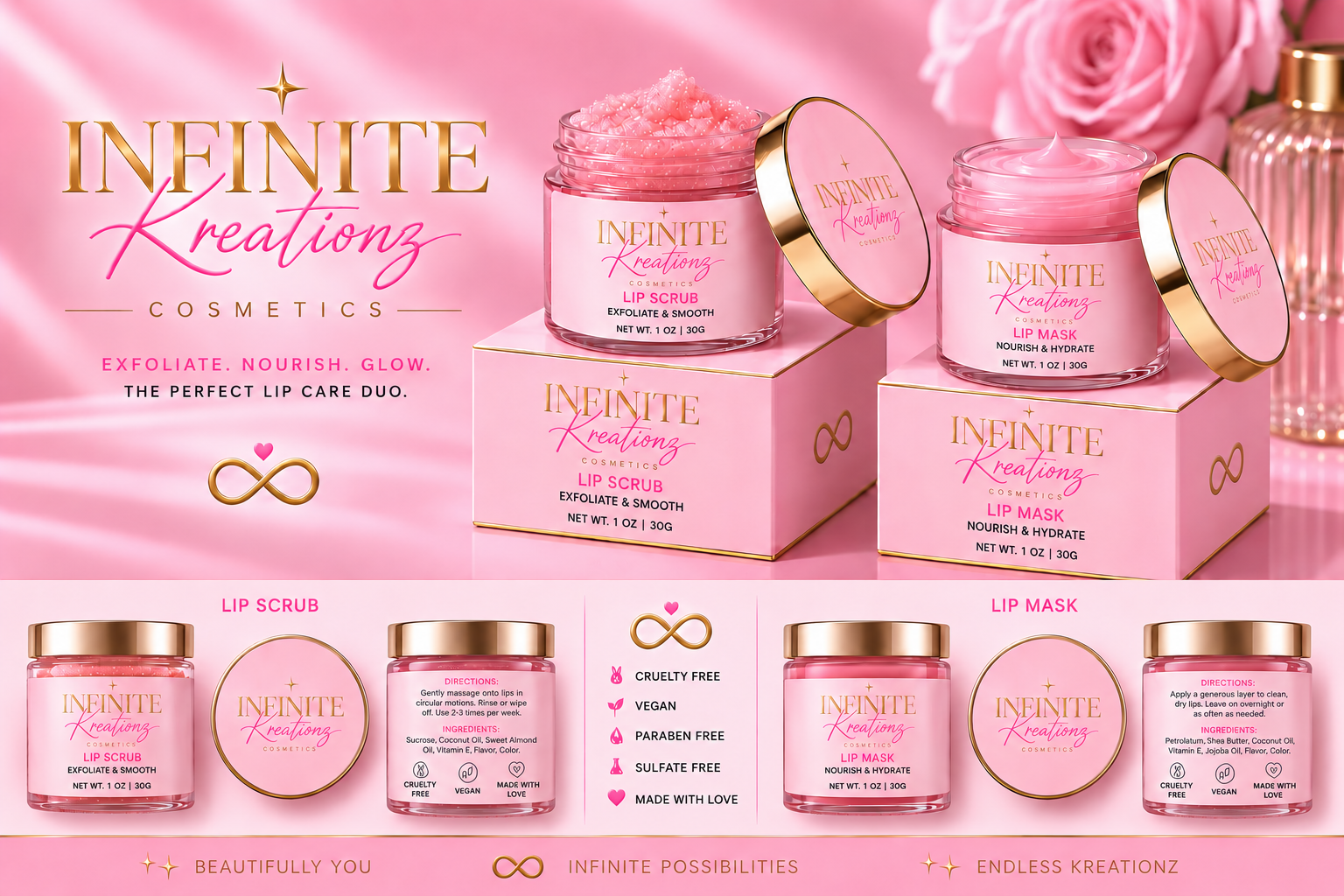 Infinite Kreationz lip care collection